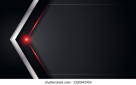 abstract arrow metallic red shiny color black frame layout modern tech design vector template background