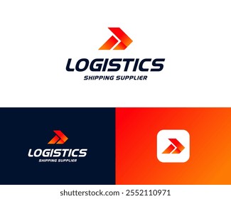 Abstrakter Pfeil Modern Colorful Logistics Shipping Transportation Vector Logo Design Illustration