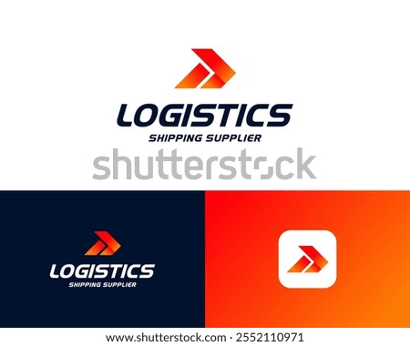 Abstract Arrow Modern Colorful Logistics Shipping Transportation Vector Logo Design Illustration