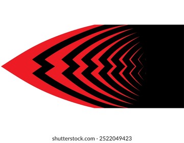 Abstract arrow. Modern vector pattern of red curved lines on a white background. Vector design element. Sports striped stripe. Red and black vector background.