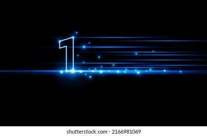 Abstract arrow number 1 speed Light out technology background Hitech communication concept innovation background,  vector design