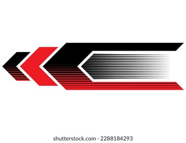 Abstract arrow on auto, boat, moto, SUV, toy, sportswear, vehicle. Striped pattern. Pattern for games and videos. Modern vector background