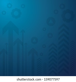 Abstract arrow on blue background. vector illustration