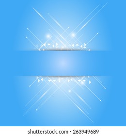 abstract arrow on blue paper background