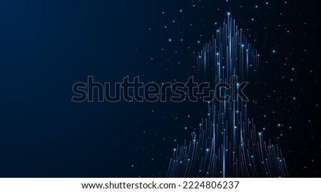 Abstract up arrow on dark blue background. Business growth or investment ideas. blue arrow technology background	