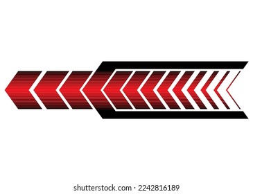 Abstract arrow on a white background. Striped Design element. For sports cars, motorcycles, boats, toys, clothes, interior design. Sign. Vector pattern.
Vector background.