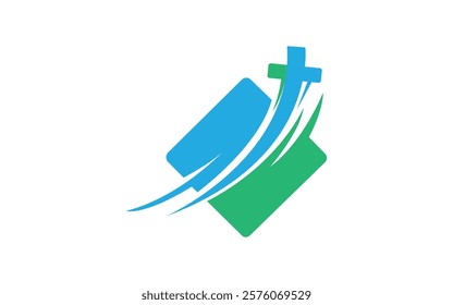 Abstract arrow progress business logo vector Medical logo design concept