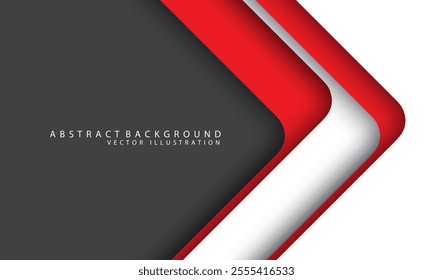 Abstract arrow red white arrow curve geometric direction on grey with blank space design modern futuristic background vector illustration.