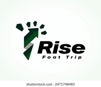 abstract arrow up rise form footprint logo design template illustration inspiration