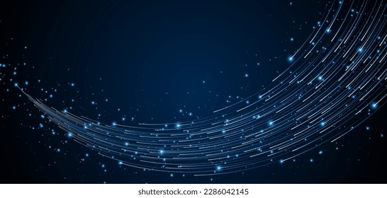 Abstract arrow running at high speed. Fast wireless data transmission technology concept. modern internet network connection technology background	
