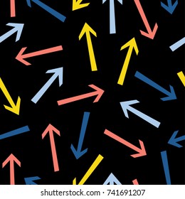 Abstract arrow seamless pattern background. Childish handmade craft for design card, cafe menu, wallpaper, album, scrapbook, holiday wrapping paper, textile fabric, bag print, t shirt etc.