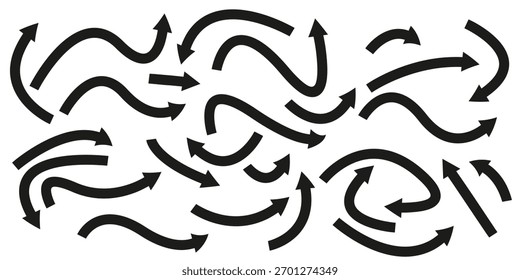 Conjunto de flechas Abstractas que muestra conceptos de dirección y movimiento