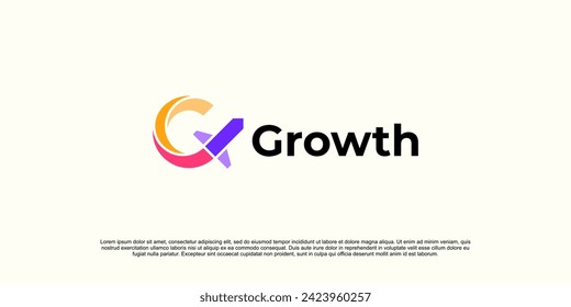 Abstract arrow shape logo design, growth logo