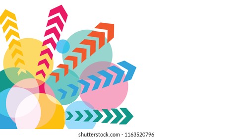 Abstract arrow  shapes with abstract circles creative design