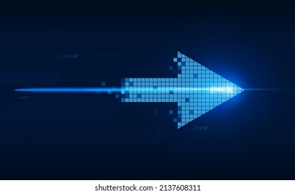 Velocidad de la flecha abstracta Borrador de luz fondo de tecnología Hitech concepto de comunicación fondo de innovación, diseño vectorial