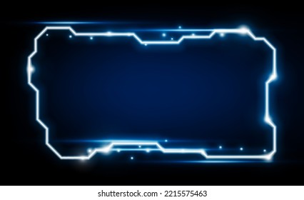 Abstrakte, schmale Geschwindigkeit, Neonleuchten, horizontaler Signaltontechnologiehintergrund Innovatives Hightech-Kommunikationskonzept, Vektordesign