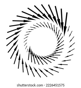 Abstract arrow spiral. Abstract motion lines. Vector illustration. Stock image. 