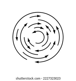 Abstract arrow spiral. Abstract motion lines. Vector illustration. Stock image. 