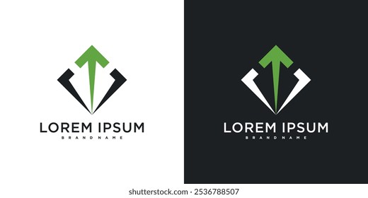 Diseño de logotipo de crecimiento financiero de símbolo de flecha Abstractas. Vector de Premium