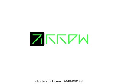 abstract of arrow text wordmark style logo