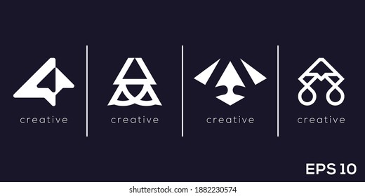 Flecha abstracta con logotipo triangel. plantilla de icono basada en vector creativo.