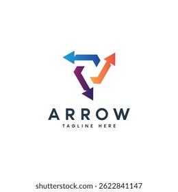 Abstract Arrow triangle shape logo design modern business for logistics trading exchange finance 