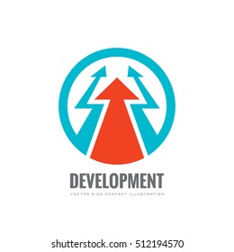 Abstract arrow - vector business logo template concept illustration. two lightnings in circle creative sign. Electric symbol. Development design element. 