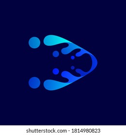 abstract arrow with water splash logo design