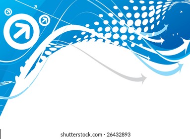 Abstract arrow wave halftone line background