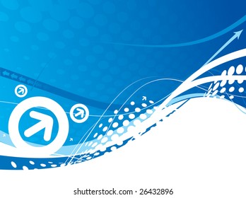 Abstract arrow wave halftone line background