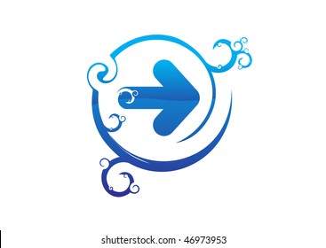 Abstract arrow wave swirl line background with used in your own project icon, vector illustration