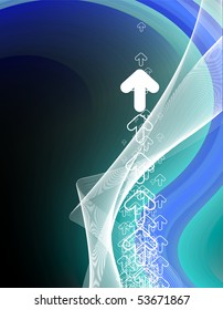 abstract arrow waves background with place for text, vector illustration.