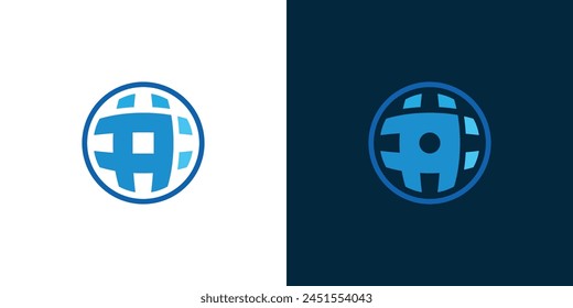 Abstract Arrow World Logo. Globe, Earth, Airplane, Fish with Modern Style. Export Import Logo Icon Symbol Vector Design Inspiration.