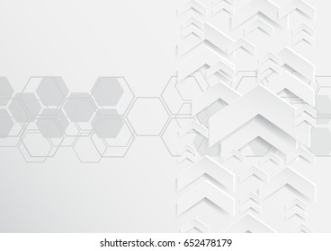 Abstract arrows background with paper art style.For business template.Vector illustration.