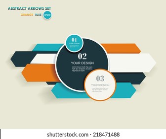 Abstract arrows and circles. Can be used for workflow layout, diagram, number options, web design. 