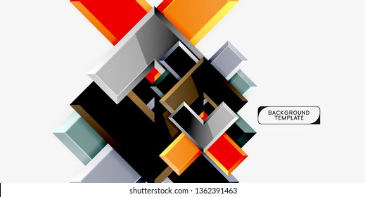 Abstract arrows composition background, vector