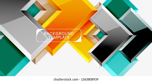 Abstract arrows composition background, vector