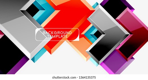 Abstract arrows composition background, vector