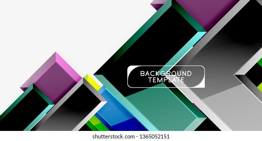 Abstract arrows composition background, vector