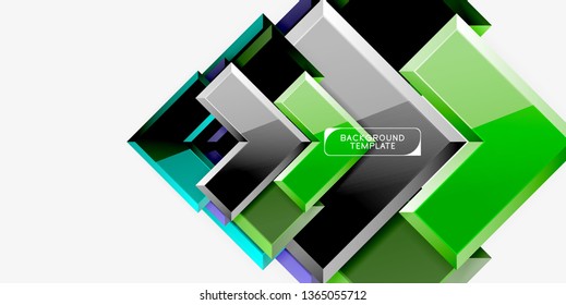 Abstract arrows composition background, vector