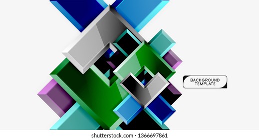 Abstract arrows composition background, vector