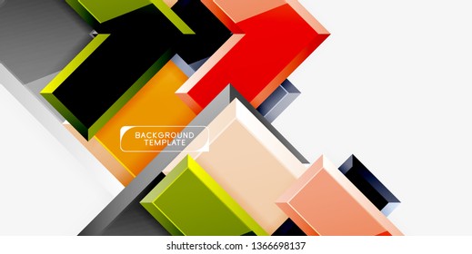 Abstract arrows composition background, vector