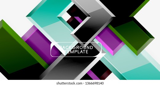 Abstract arrows composition background, vector