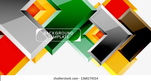 Abstract arrows composition background, vector