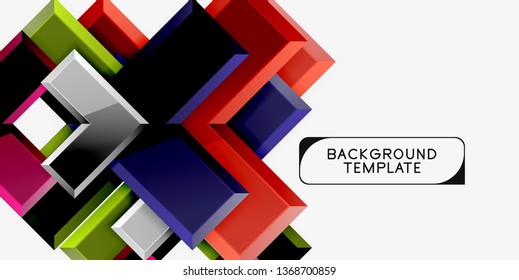 Abstract arrows composition background, vector