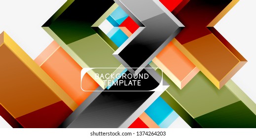 Abstract arrows composition background, vector