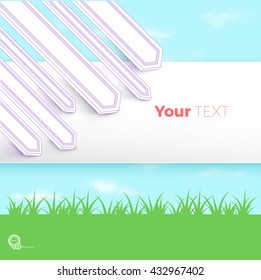 Abstract Arrows Composition Vector on White Board for Your Quote Design