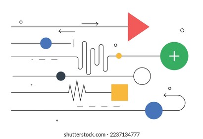 Abstract arrows concept. Graphic elements for website, minimalist creativity and art. Interface for programs, software and applications. Futuristic painting. Cartoon flat vector illustration
