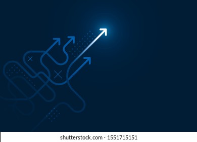 Abstract arrows direction illustration copy space business leader concept