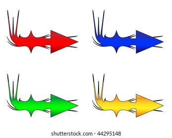 Abstract arrows (each arrow is one layer)